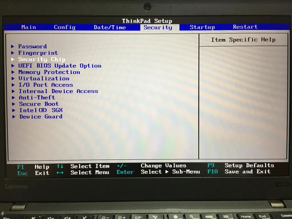 ThinkPad X260はTPM 2.0に対応している