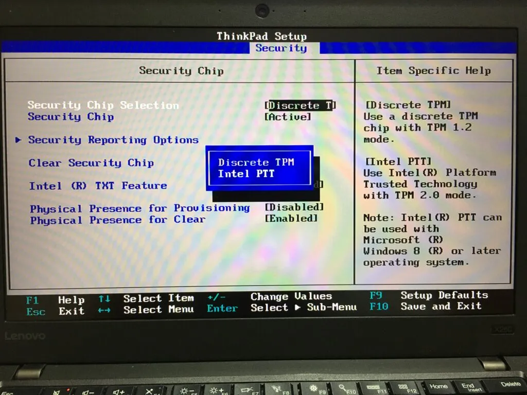 ThinkPad X260はTPM 2.0に対応している